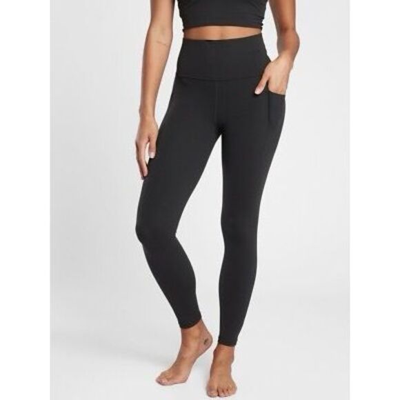 ATHLETA Women’s Black Salutation Stash Pocket II Tight Legging Size XL - Picture 1 of 6